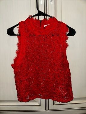 Zara Red Lace Sleeveless Camisole